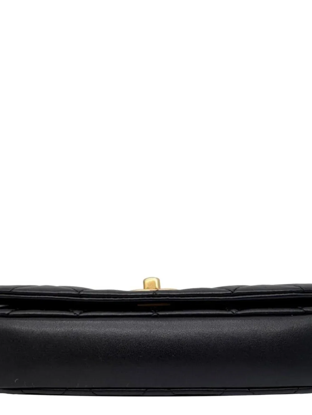 Chanel  Coco Mail Quilted Calfskin Leather Clutch With Chain Black